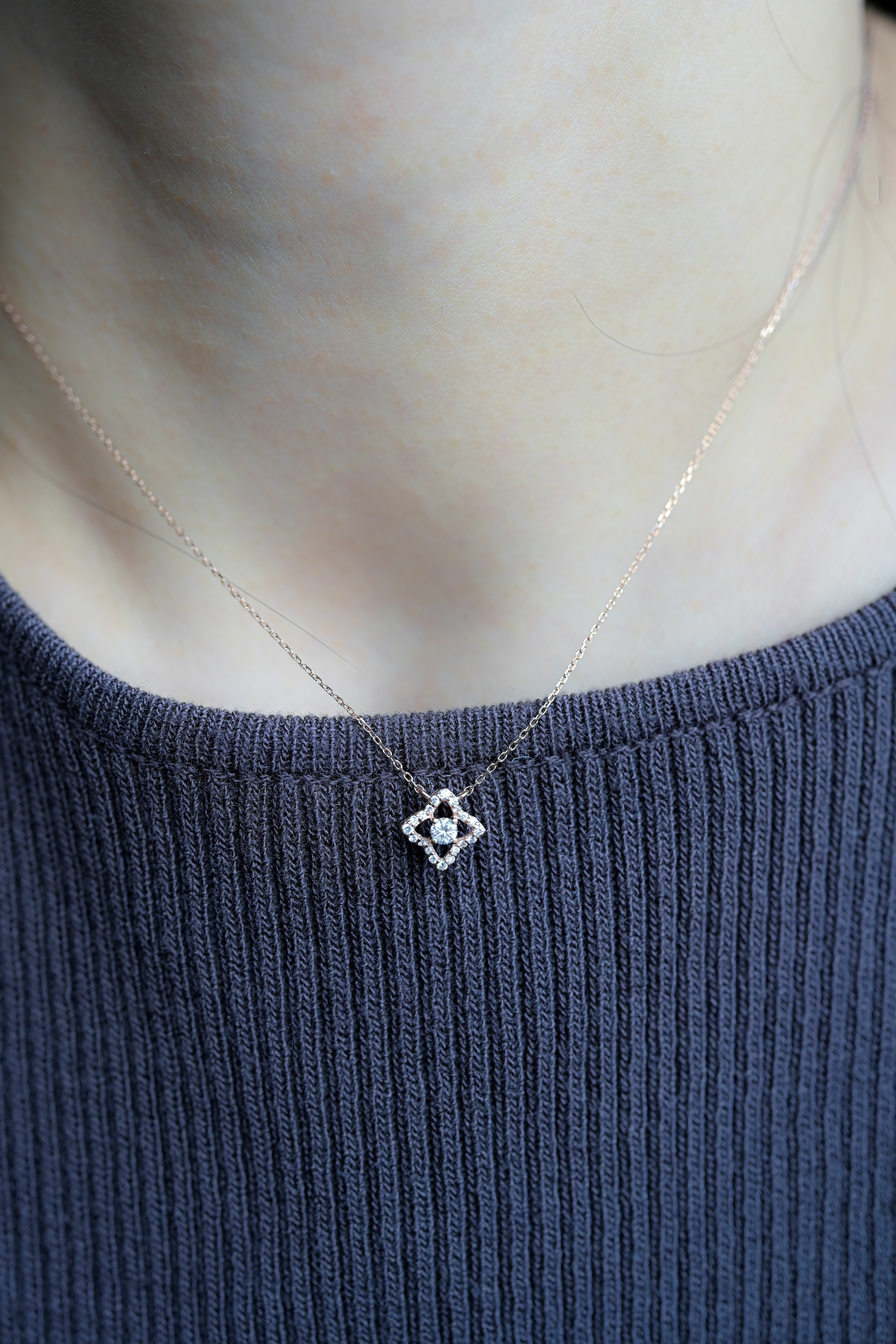 18K Monogram Diamond Necklace