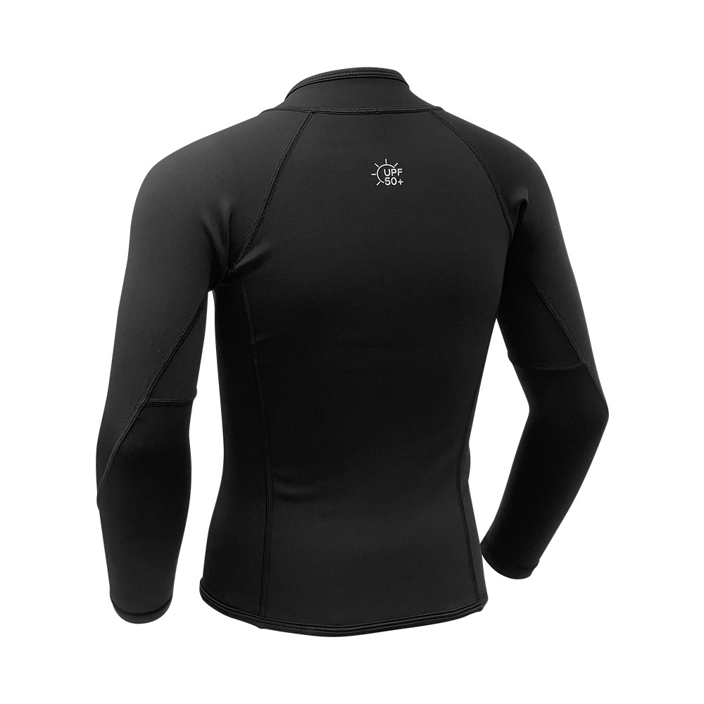 1.2/1mm 兒童混合抓毛游泳保暖夾克 - 黑