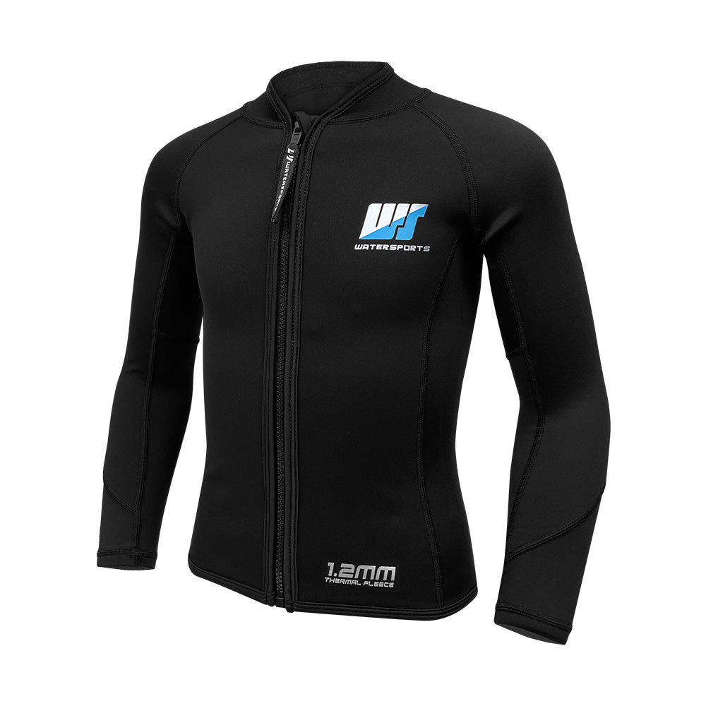 1.2/1mm 兒童混合抓毛游泳保暖夾克 - 黑