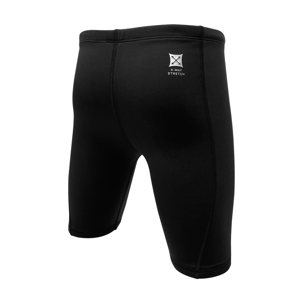 1mm 兒童四向拉伸抓毛游泳保暖短褲 - 黑