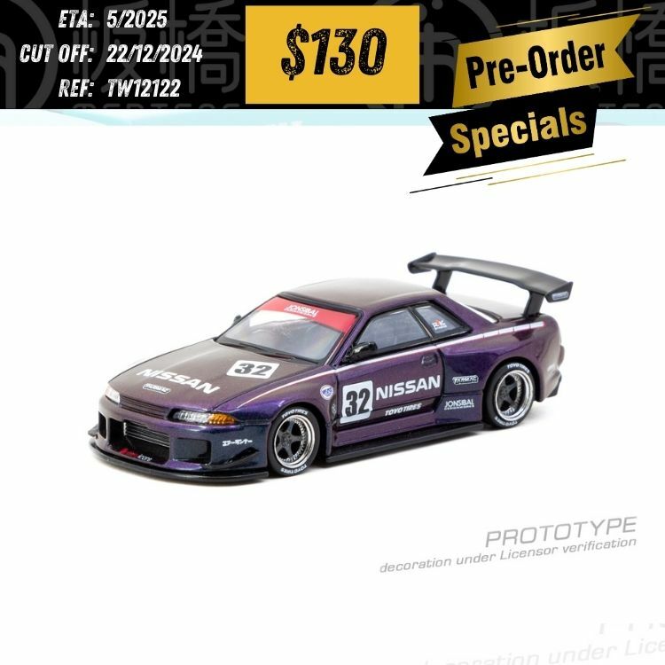 PO-$130 * TARMAC * 1:64 Nissan Skyline (R32) Widebody Midnight purple [OD12/12]