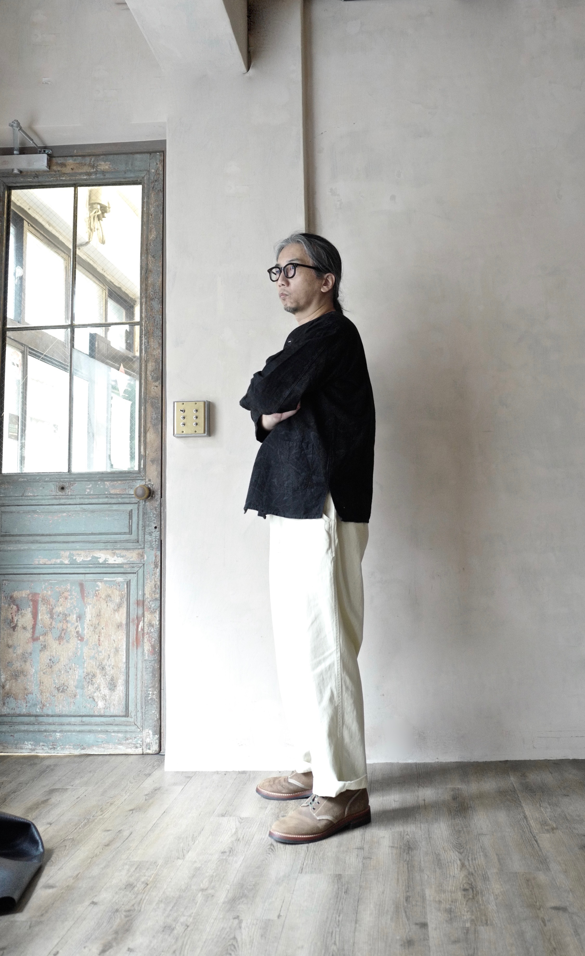 W&A HBT military style pants / 米白 white