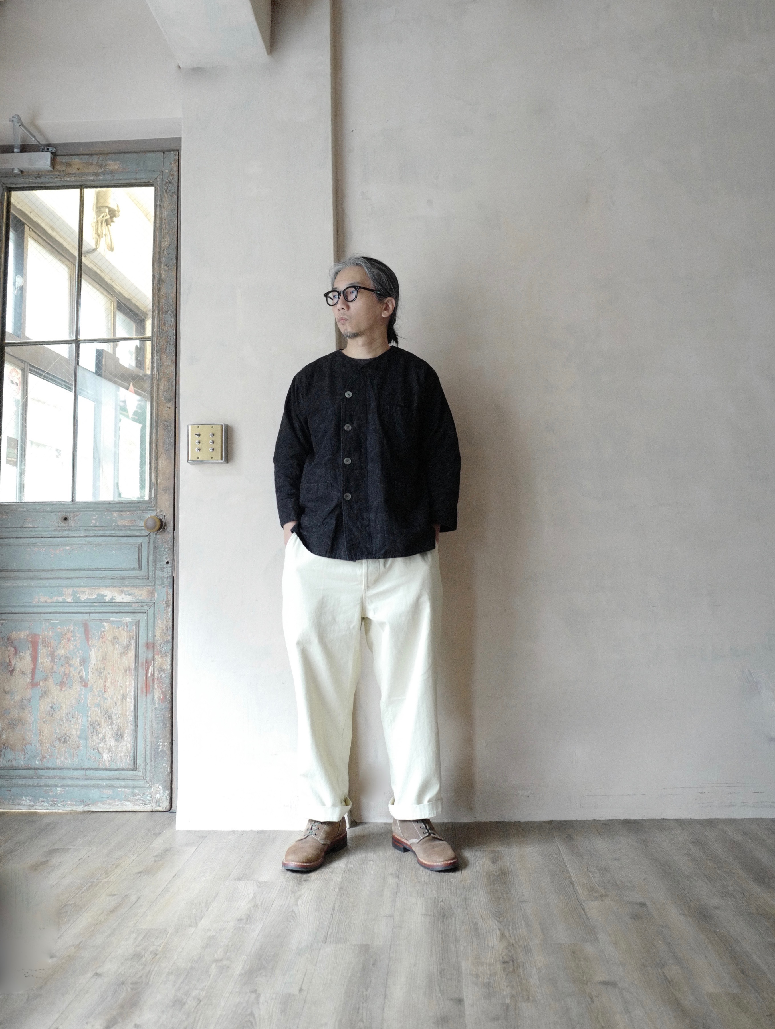 W&A HBT military style pants / 米白 white