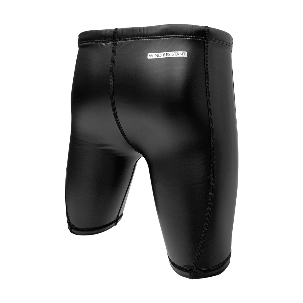 1mm 兒童 PU 塗層游泳抓毛保暖短褲 - 黑