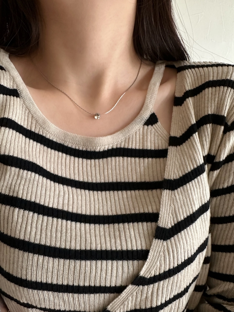 SS zircon stone necklace