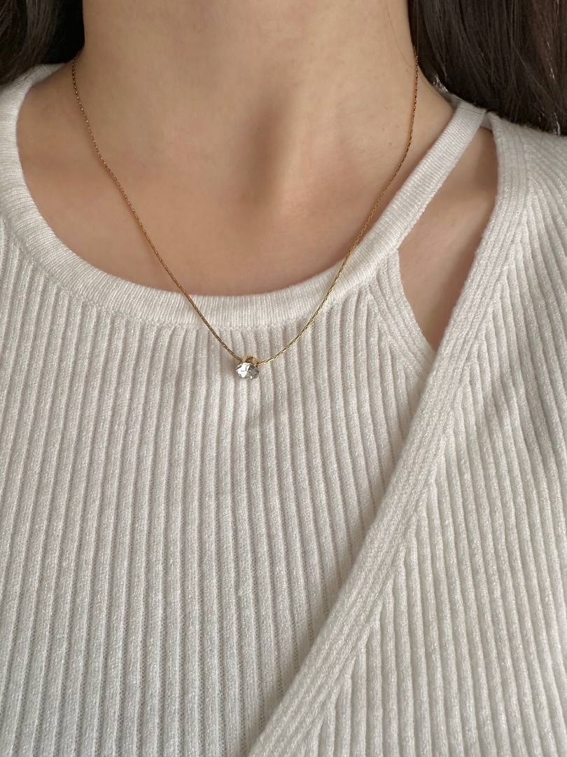 SS zircon stone necklace