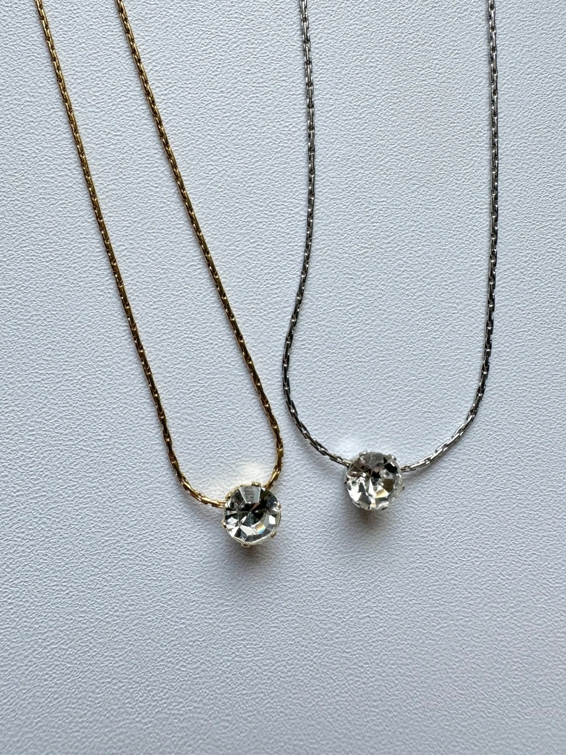 SS zircon stone necklace