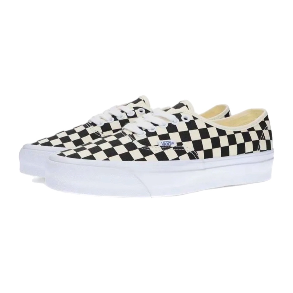 VANS AUTHENTIC REISSUE 44 米白 黑 棋盤格 帆布 情侶 男鞋 女鞋  VN000CQA2BO