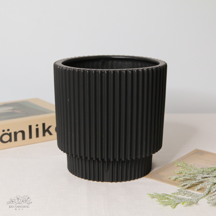 陶瓷花器 QA1873啞光黑 大