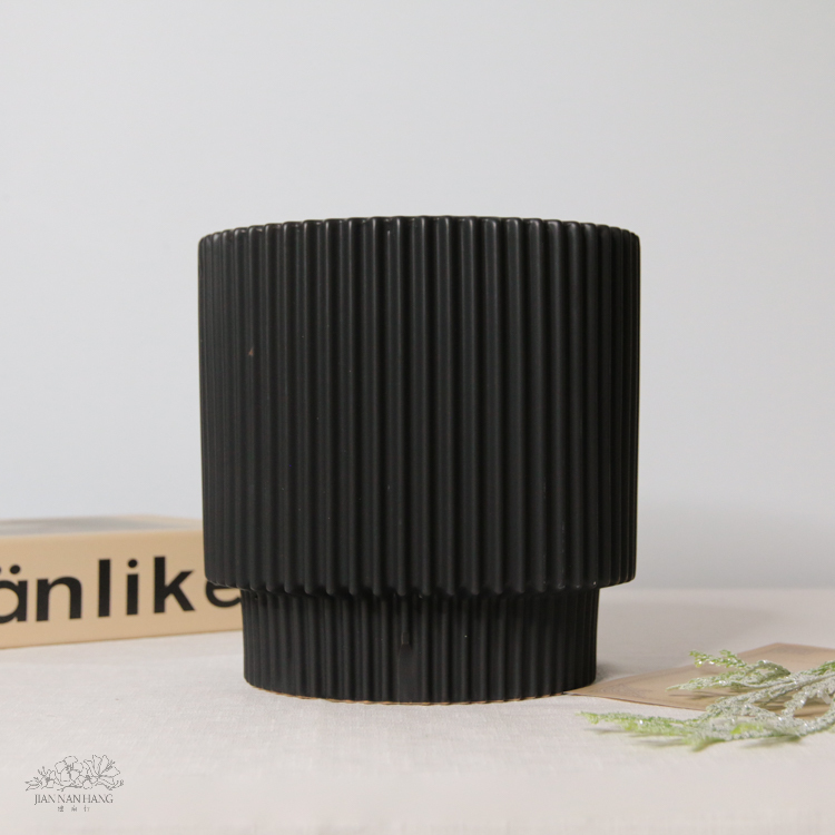 陶瓷花器 QA1873啞光黑 大