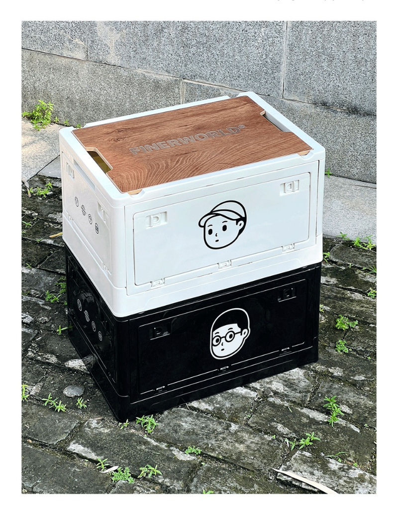 Finerworld 戶外露營木質蓋儲物箱