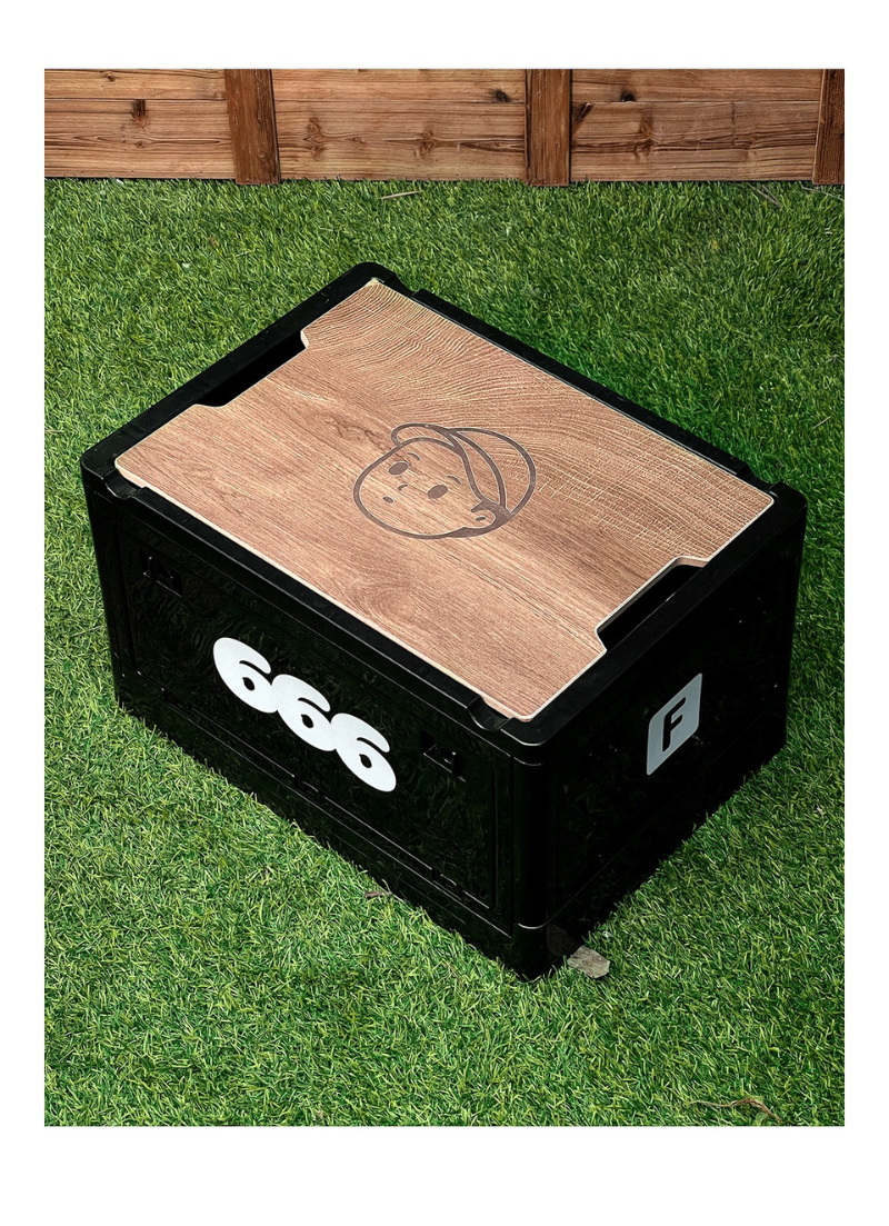 Finerworld 戶外露營木質蓋儲物箱