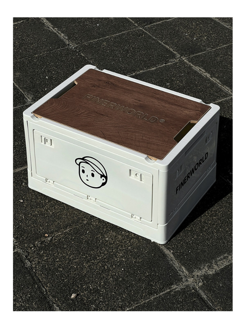 Finerworld 戶外露營木質蓋儲物箱