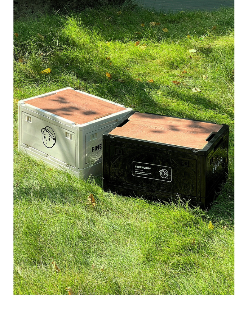 Finerworld 戶外露營木質蓋儲物箱