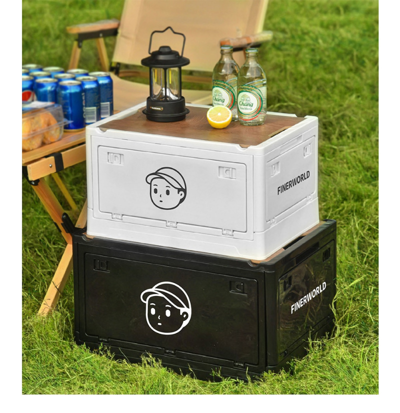 Finerworld 戶外露營木質蓋儲物箱