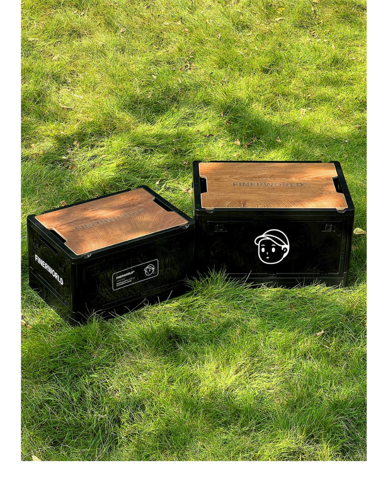 Finerworld 戶外露營木質蓋儲物箱