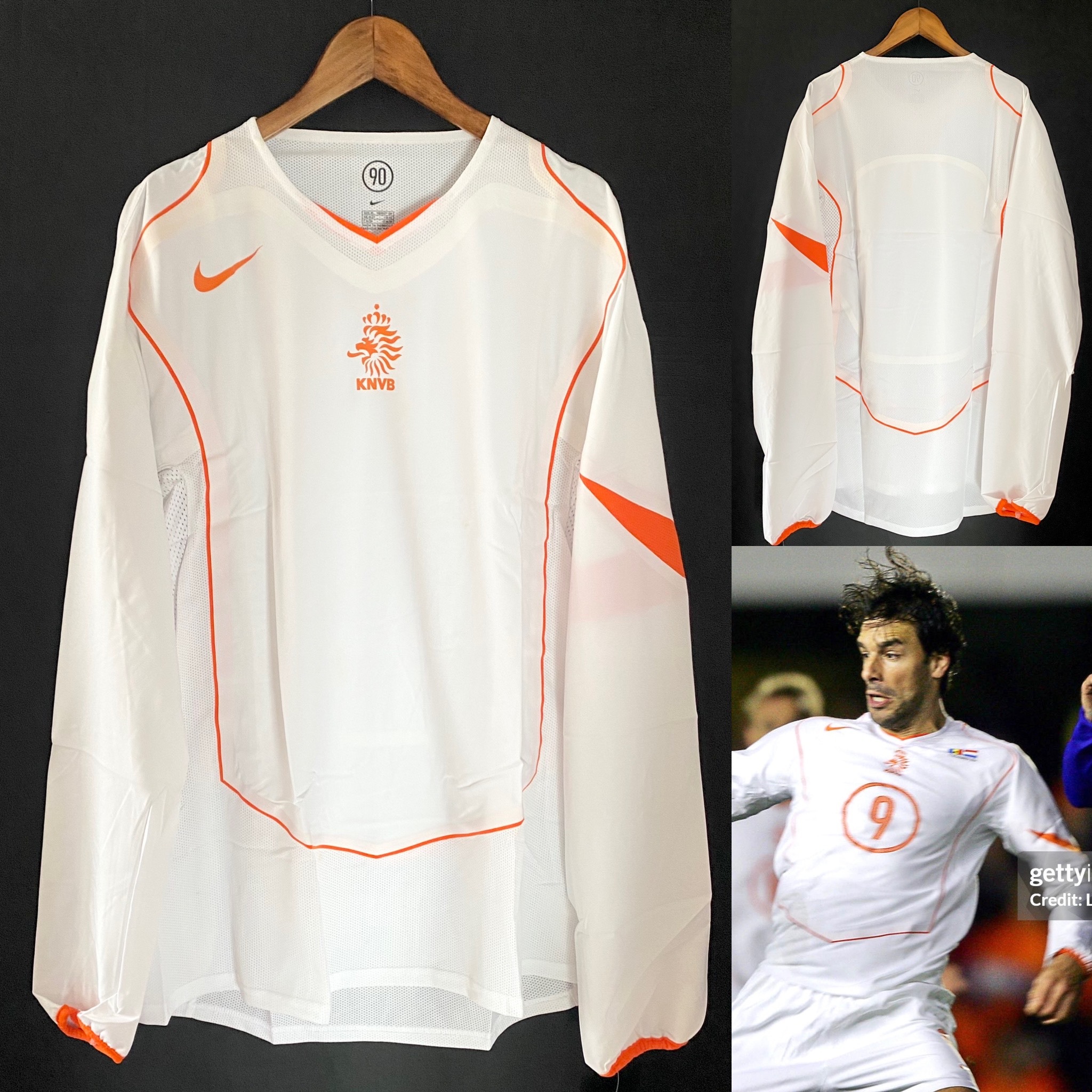 (更衣室版) 荷蘭 2004 Nike 作客長袖更衣室球員版球衣