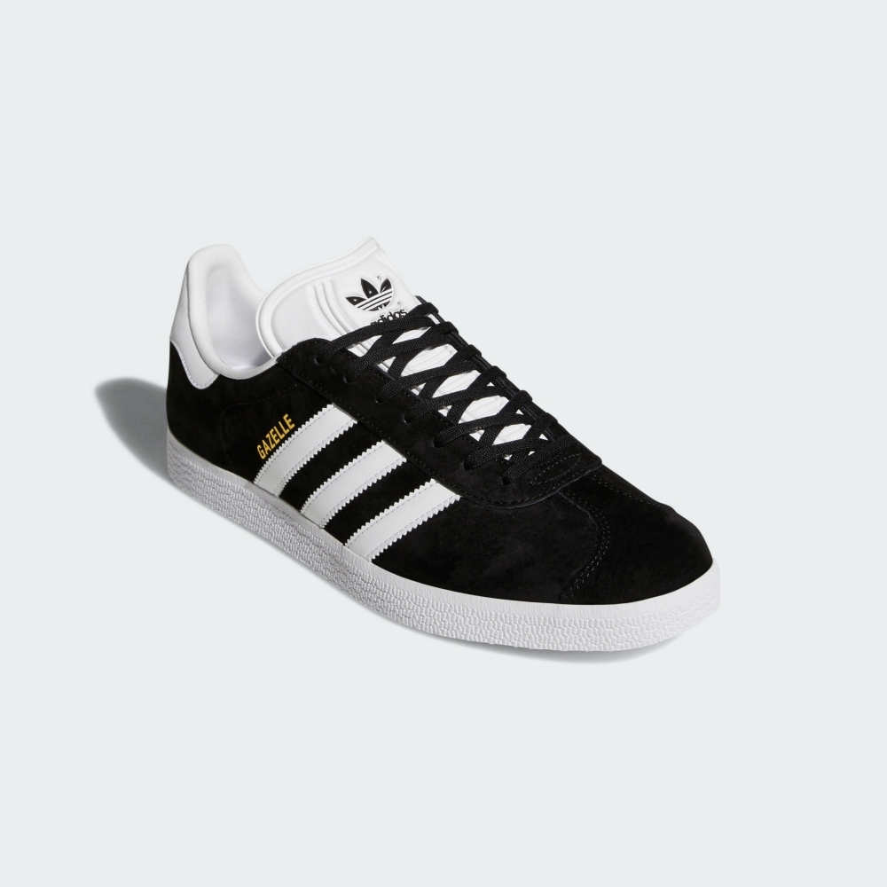男女鞋 ADIDAS GAZELLE 黑白 經典 復古 三線 麂皮 運動休閒鞋【BB5476】