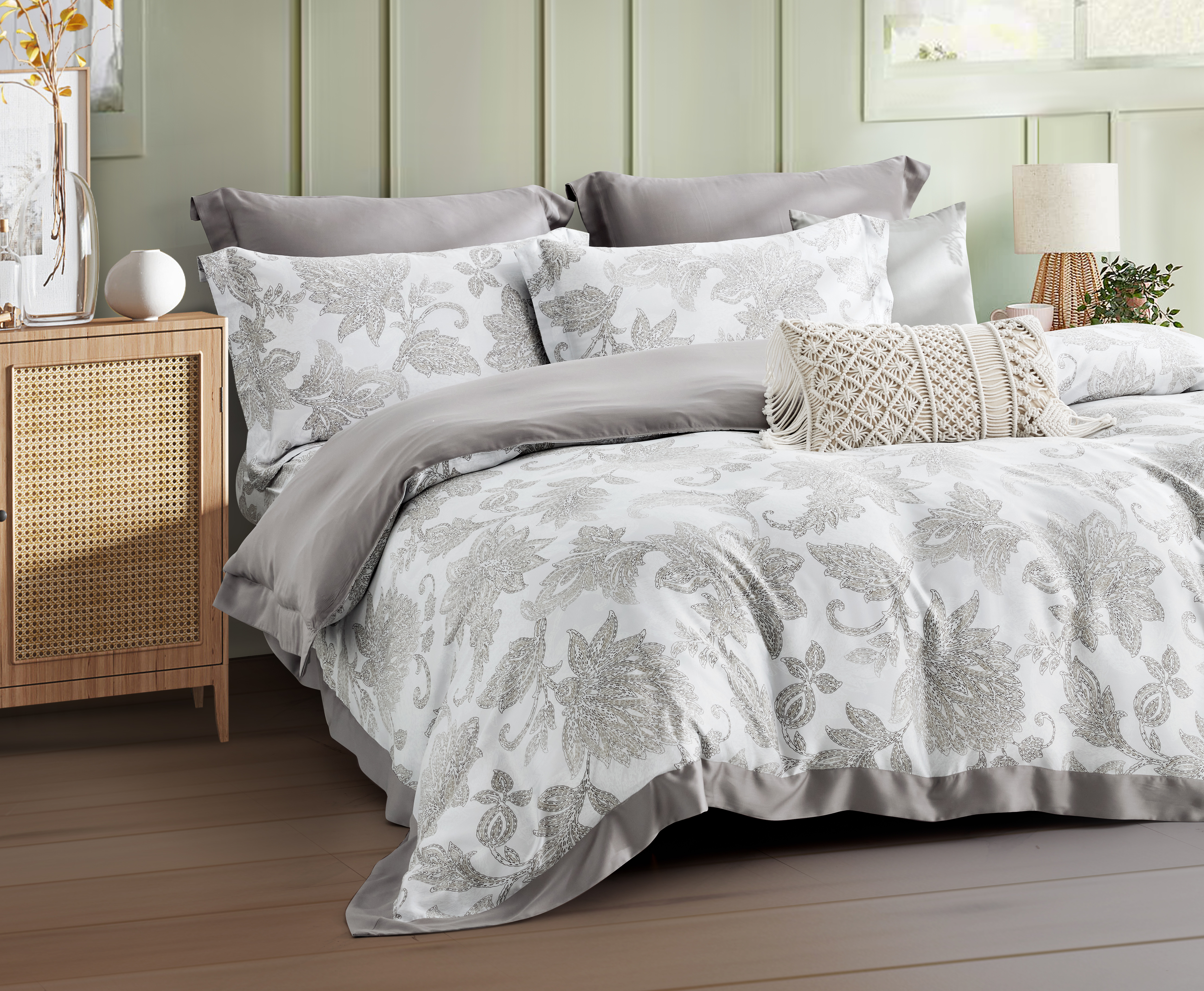 100%60支凡芮思【迷霧旋律】雙色翅膀款【兩用被+床包】