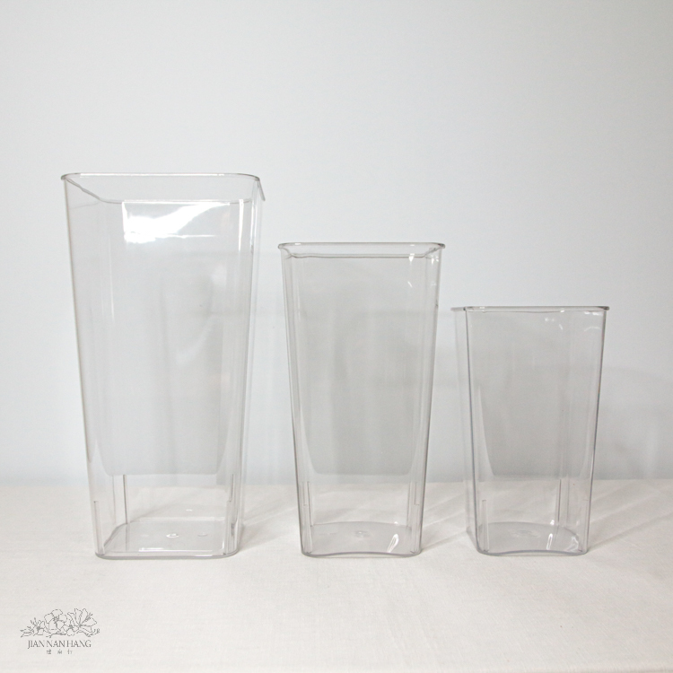 壓克力花器 透明方桶  3尺寸