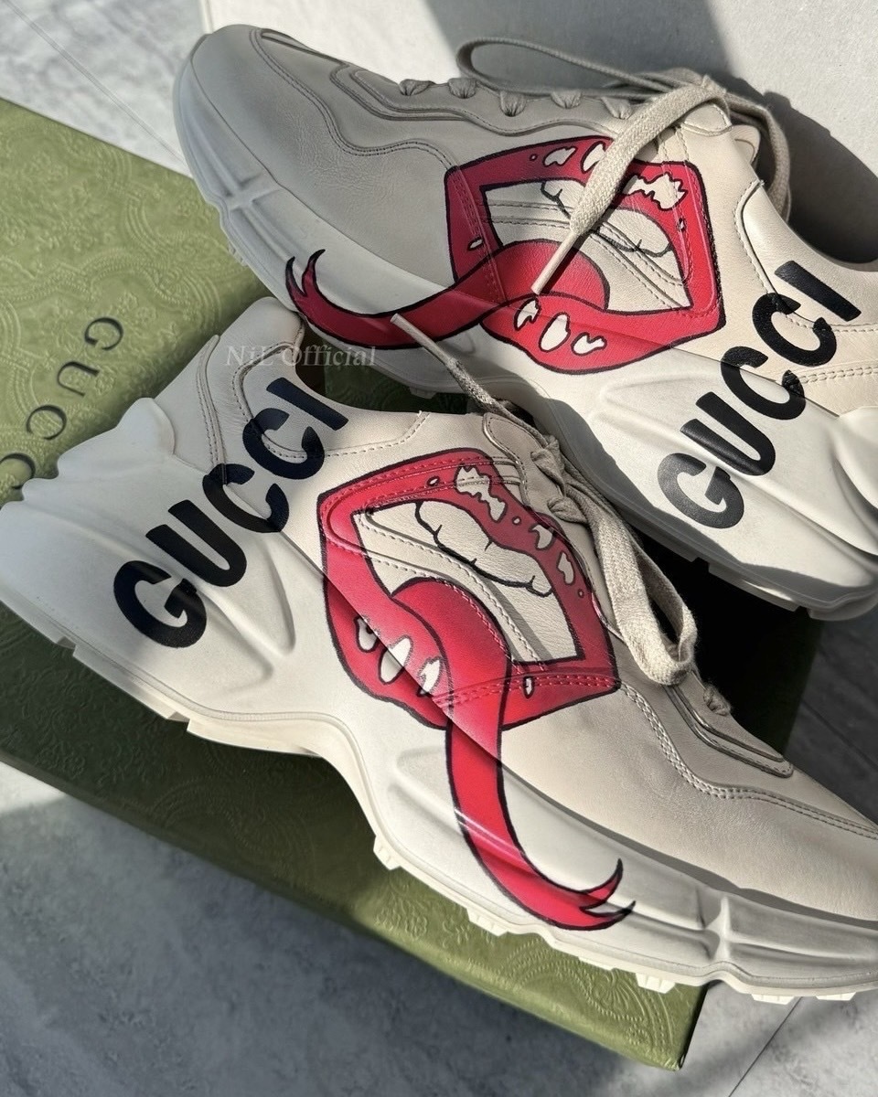 現貨折扣 GUCCI 經典款 紅唇做舊老爹鞋