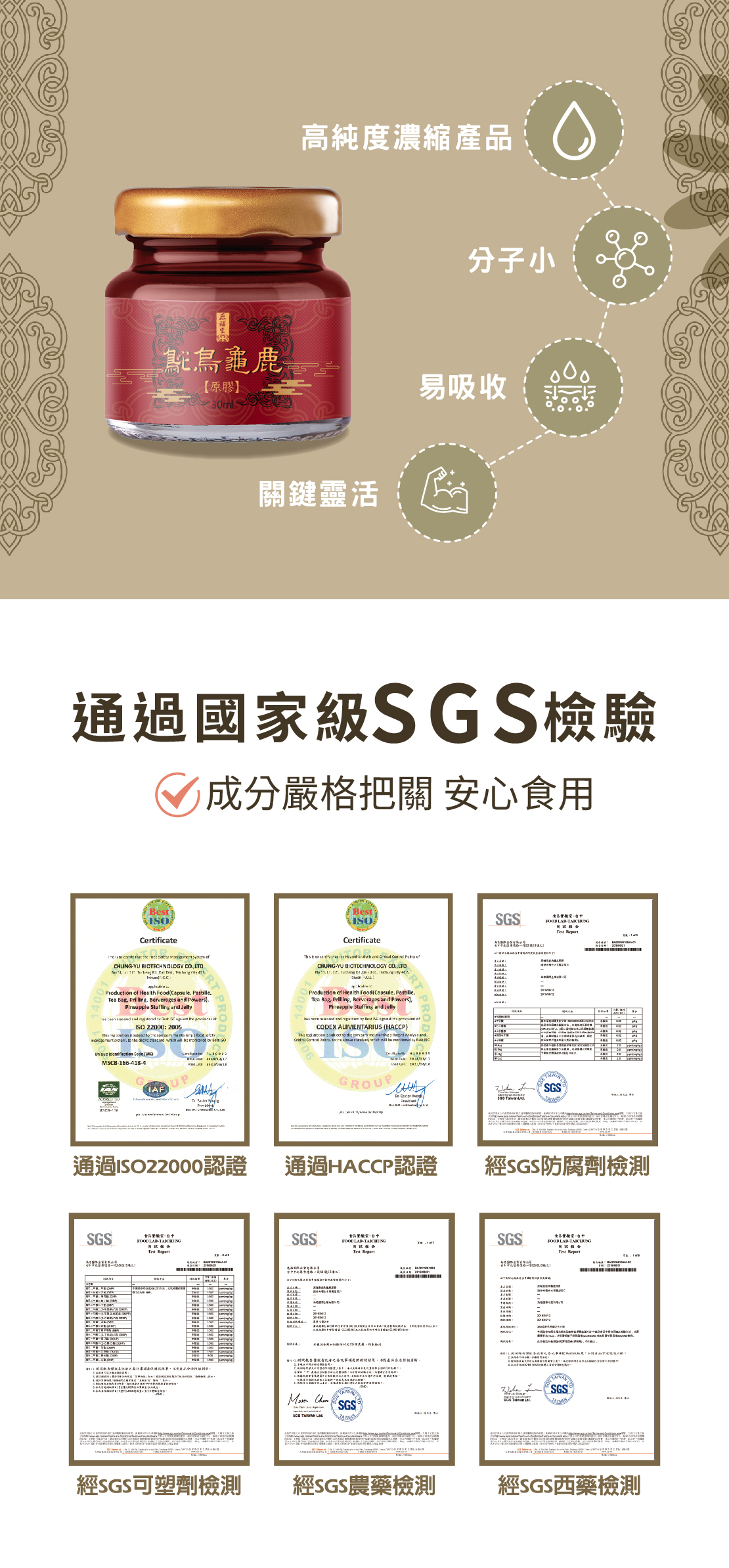 龜鹿鴕鳥精 產品成份的解釋