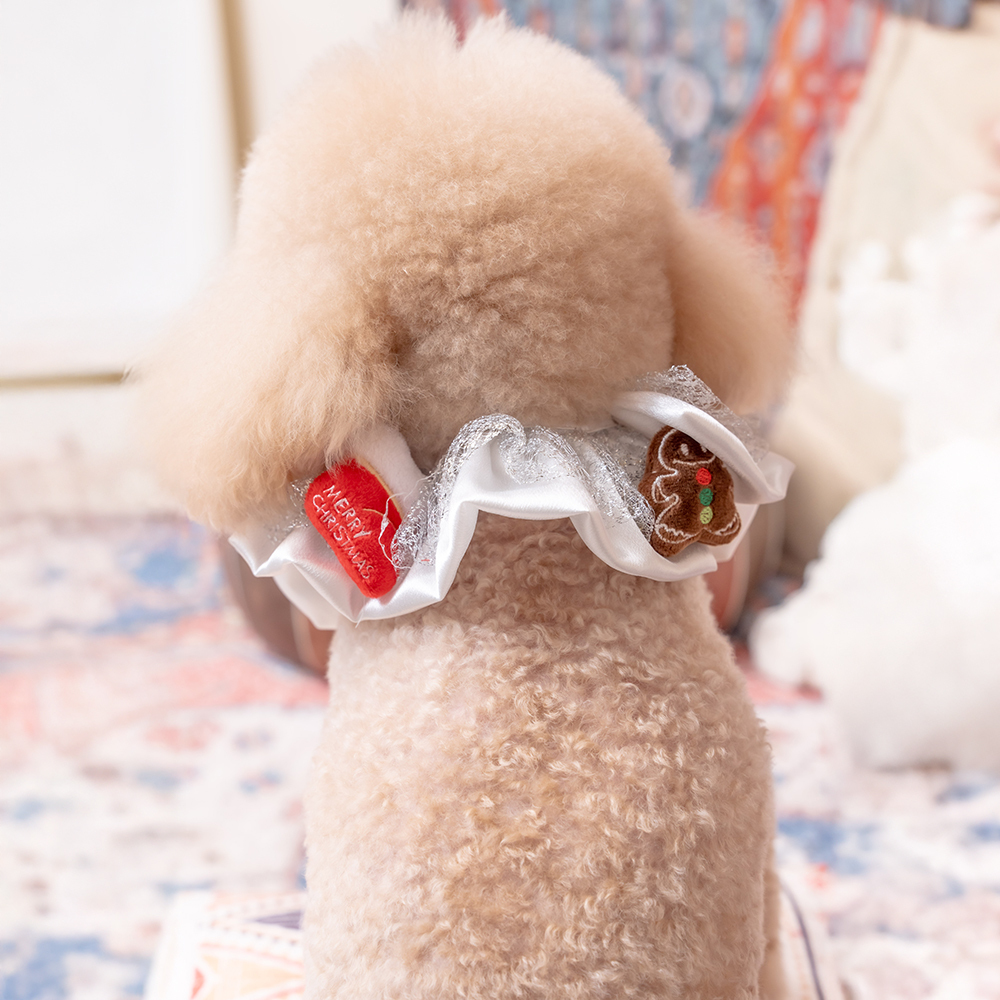 X'MAS White Collar with Stuffed Toy