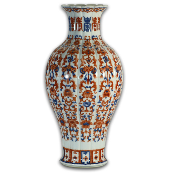 仿乾隆御品-福壽如意海棠瓶 - 精緻粉彩瓷器開運花瓶