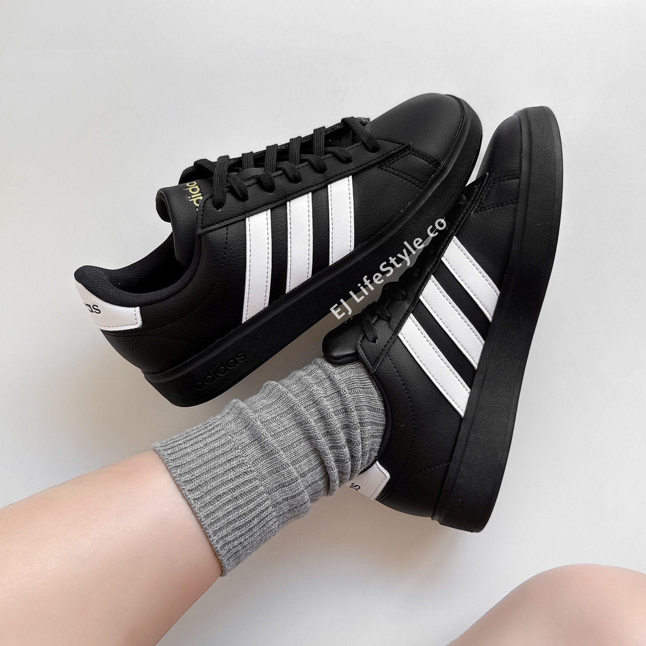 ADIDAS GRAND COURT 2.0 平替版 愛迪達 黑白 金標 復古 女鞋 JH7243 / 現貨