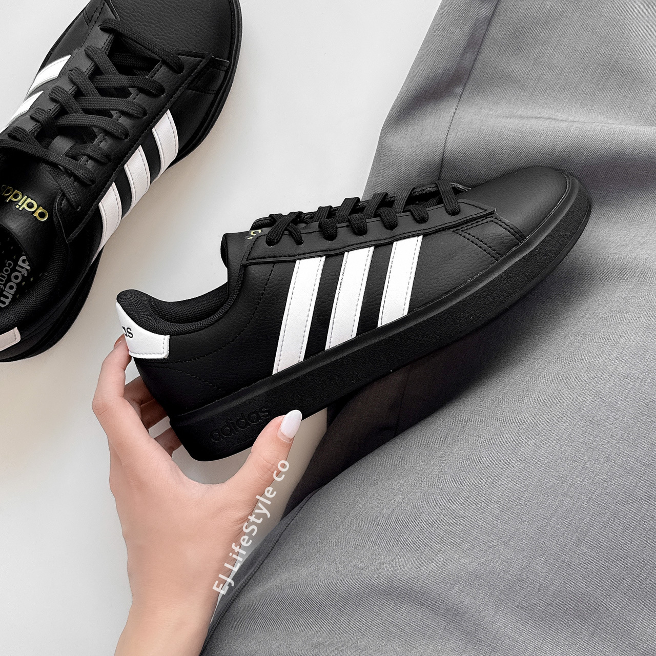 ADIDAS GRAND COURT 2.0 平替版 愛迪達 黑白 金標 復古 女鞋 JH7243 / 現貨