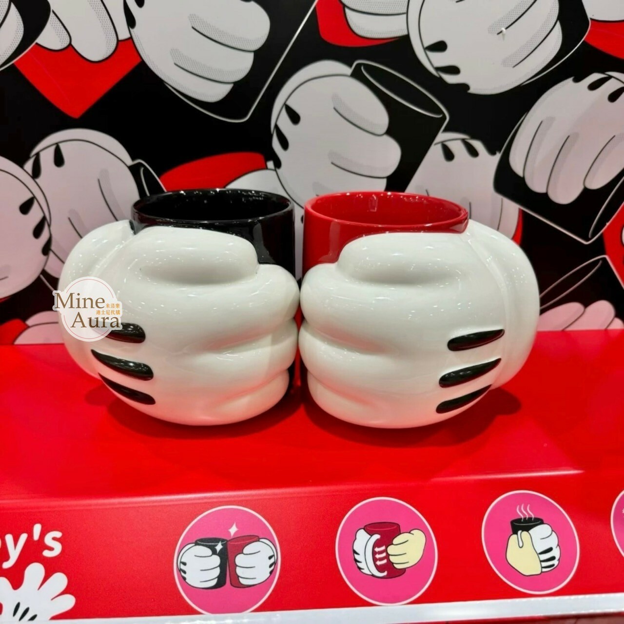 上海代購 ❘ SUNDAY HOME 迪士尼 米奇 Mickey 爪爪杯 立體 米奇手 造型 馬克杯 水杯 2入組 - 正版授權