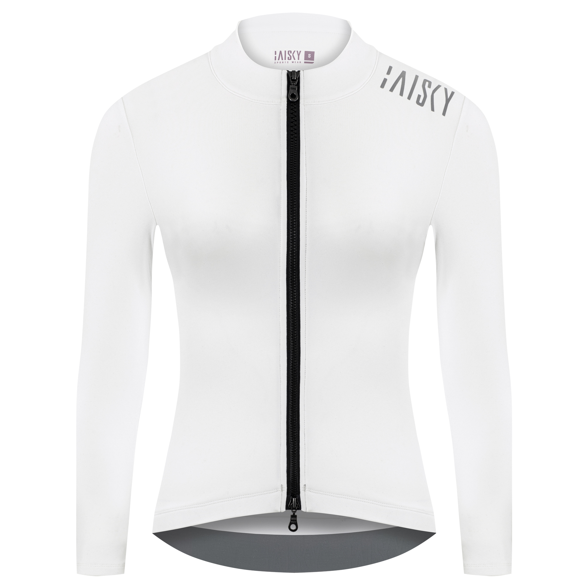 女款雙拉鍊抓絨長車衣 潔淨II 白