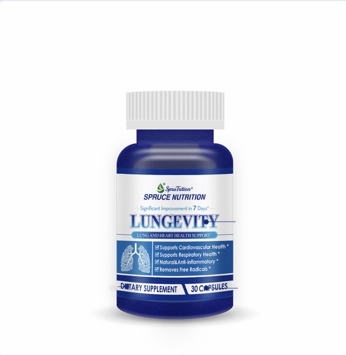【 Spruce Nutrition 】雲杉磷脂包埋細胞清肺素｜天然萃取｜肺槲皮素｜健康肺部｜清新養肺｜30粒/瓶（美國原裝行貨）美國雲杉SPRUCE