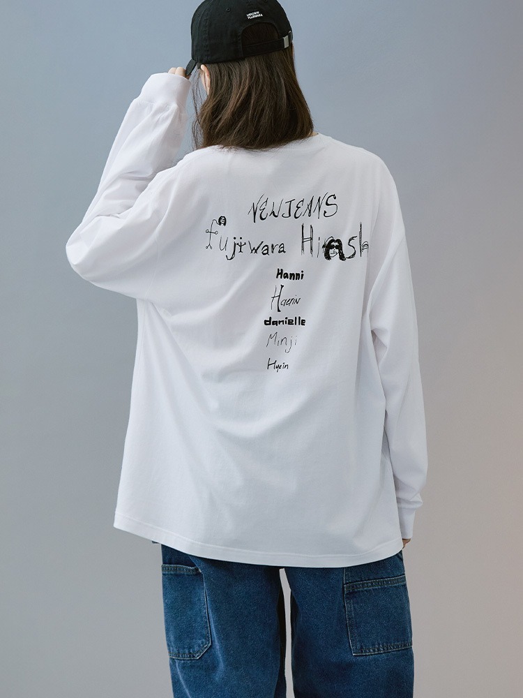 2024AW NEWJEANS 藤原浩 KPOP 聯名 背後字體 長T 現貨