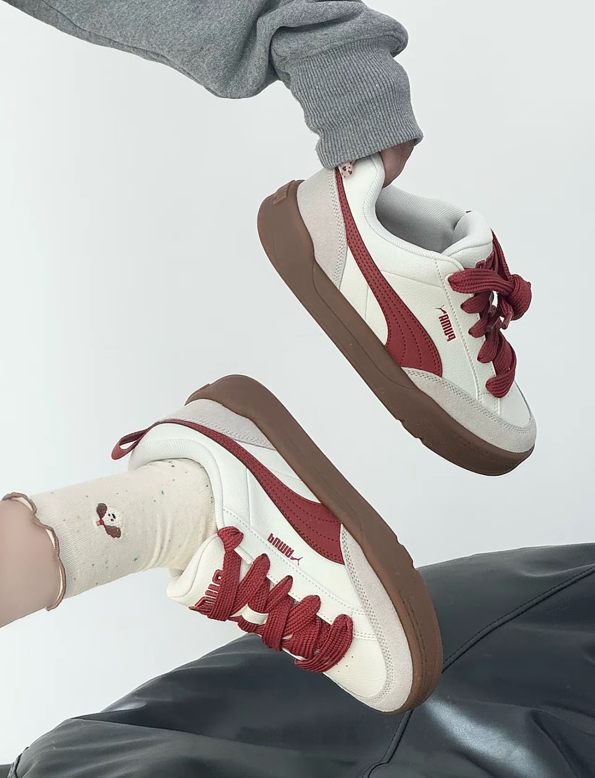 Puma Park Lifestyle 白紅色 紅色 厚底 復古 麵包鞋 397262-05/預購