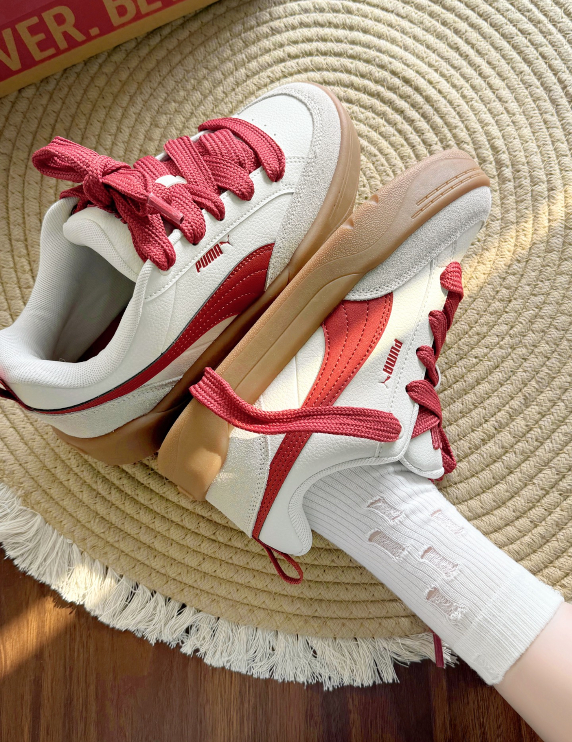 Puma Park Lifestyle 白紅色 紅色 厚底 復古 麵包鞋 397262-05/預購