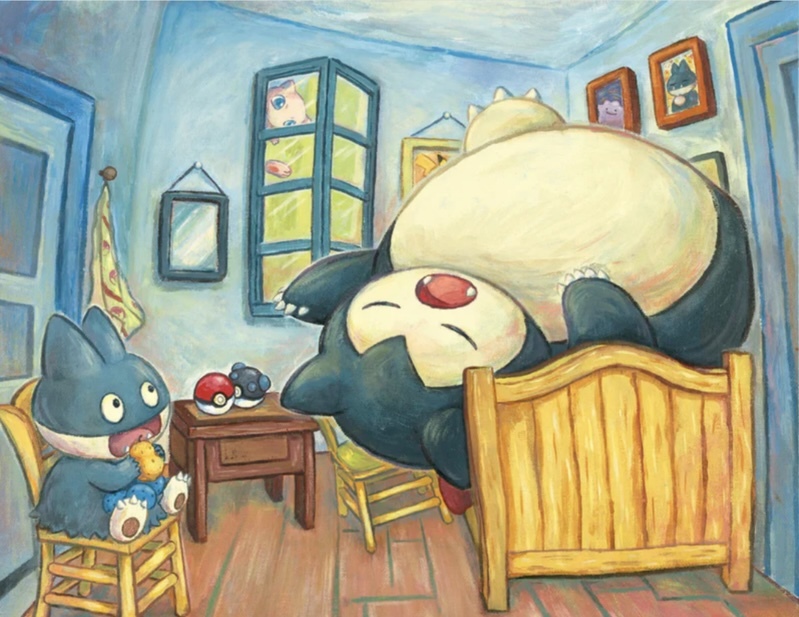 Van Gogh Museum (梵谷x寶可夢)&nbsp;- Van Gogh Giclée, Snorlax 大小卡比獸 （在亞爾的臥室）
