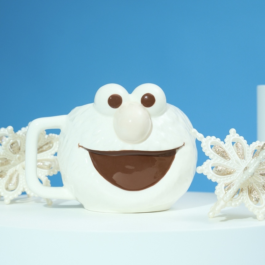 日本聖誕節限定 SESAME STREET 芝麻街 400ML 陶瓷 造型馬克杯 杯子/預購