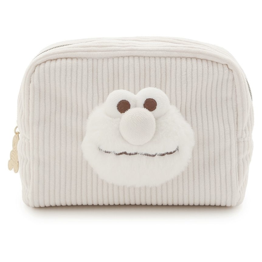 日本聖誕節限定 SESAME STREET 芝麻街 燈芯絨收納小包 拉鍊式/預購