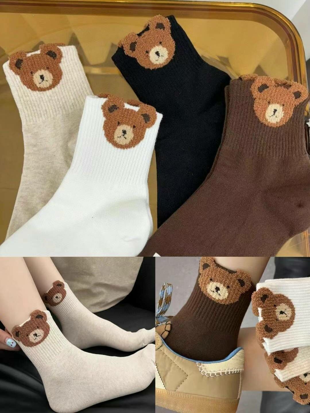 CT3320 小熊頭襪 (任選2對 $36 / 任選5對 $85)