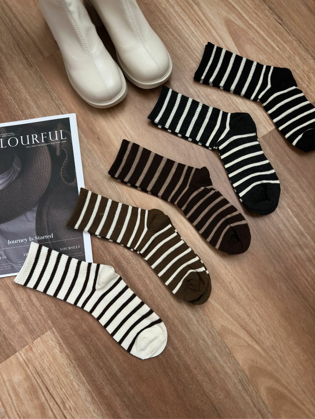 Cozy Striped  Sock -D50