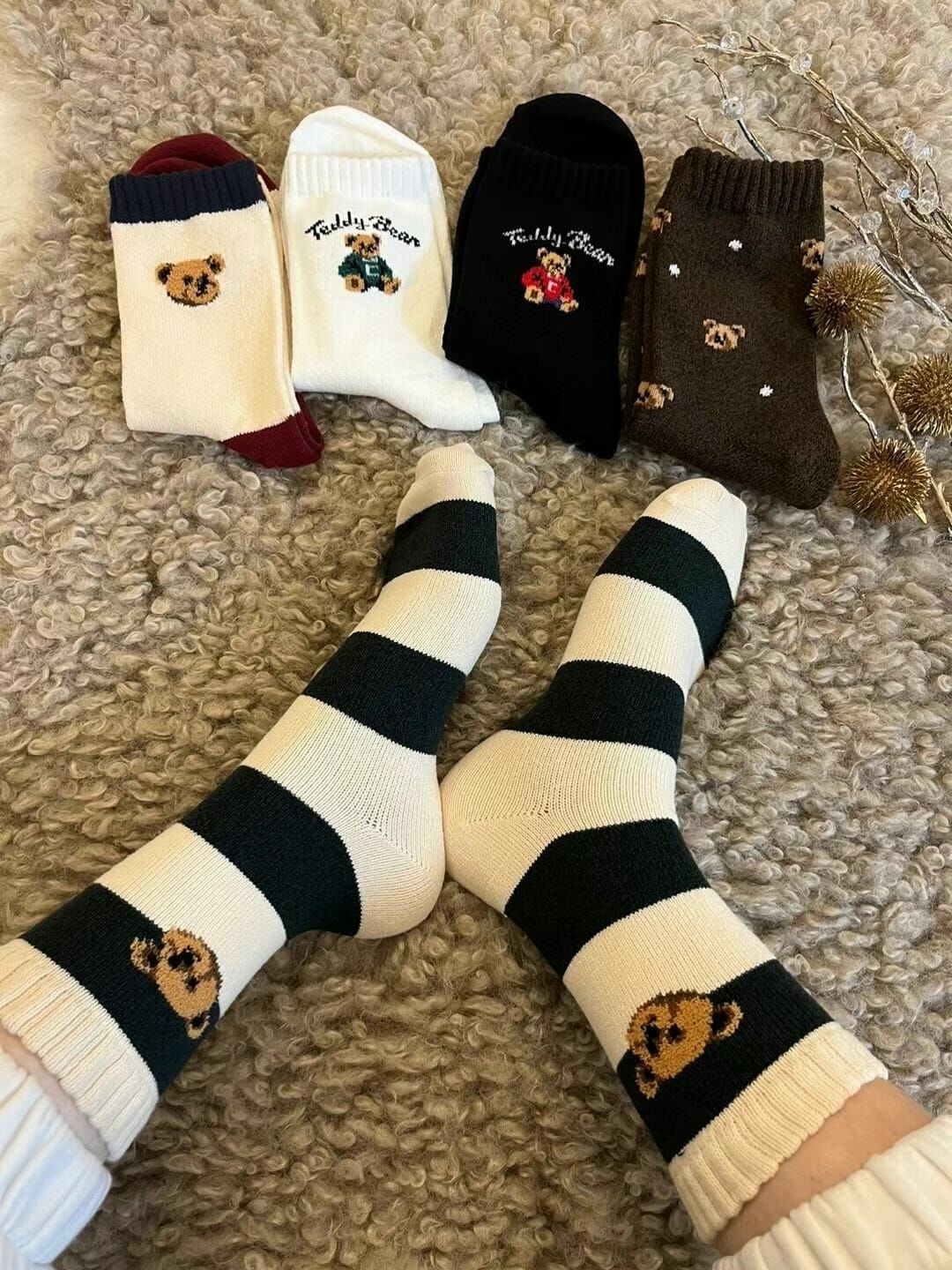 CT3324 小熊羊絨襪 超柔軟親膚 (任選2對 $38)