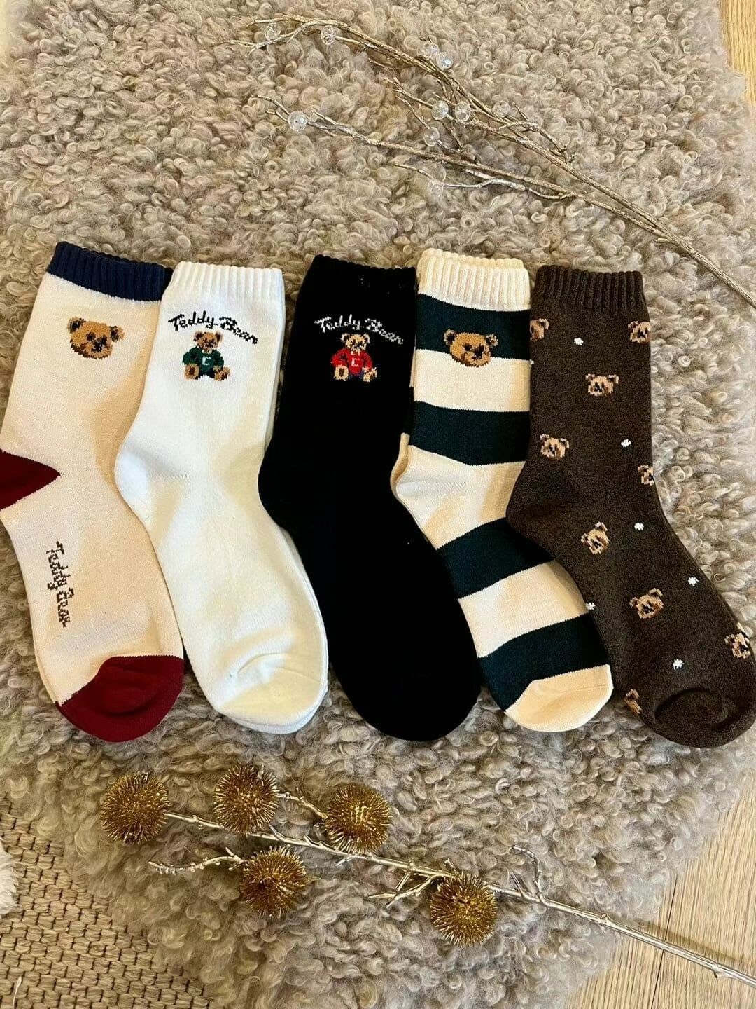 CT3324 小熊羊絨襪 超柔軟親膚 (任選2對 $38)