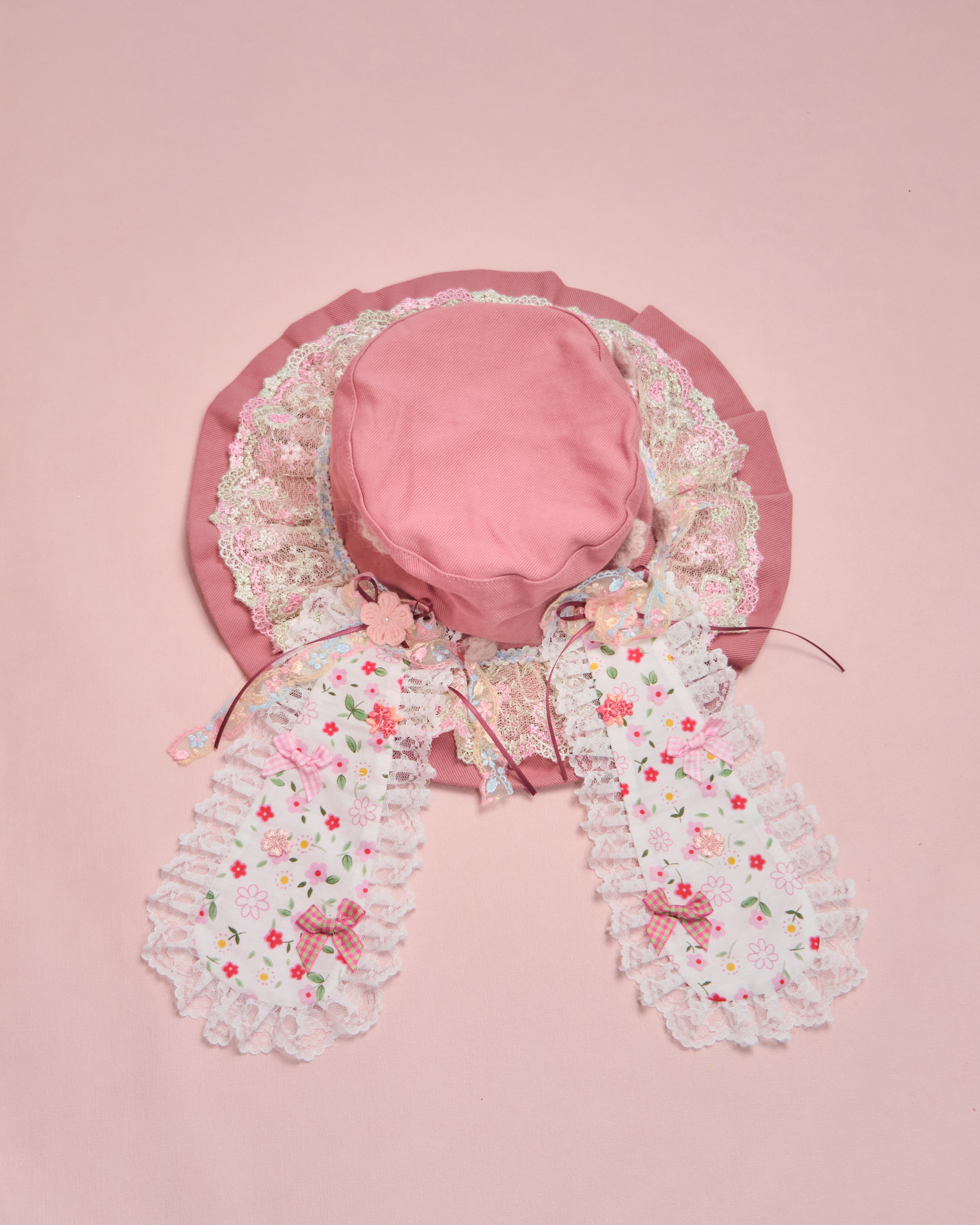 11600 Handmade Patchwork Rabbit Ears Denim Bucket Hat