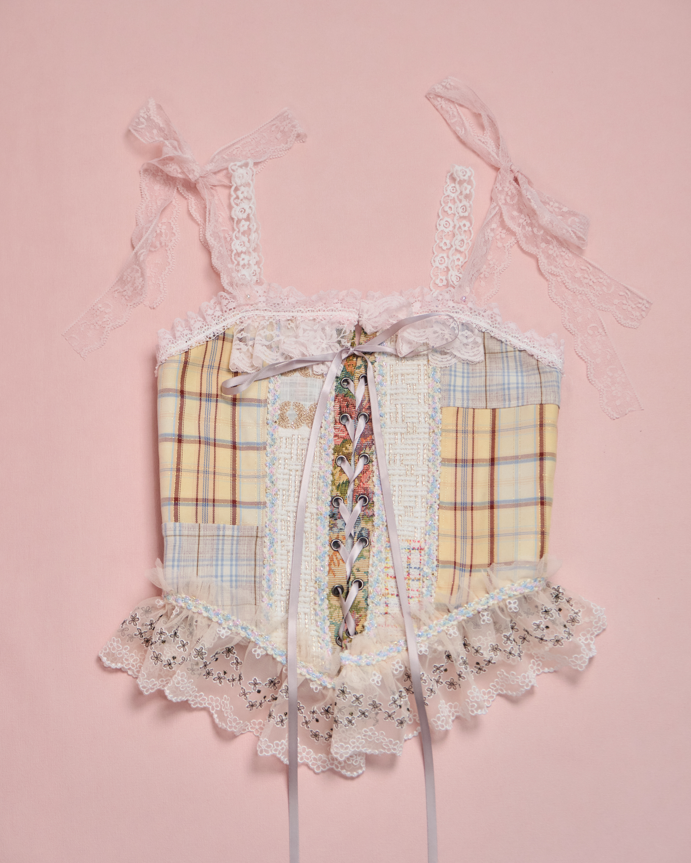 11626 Layered Lace Patchwork Corset 