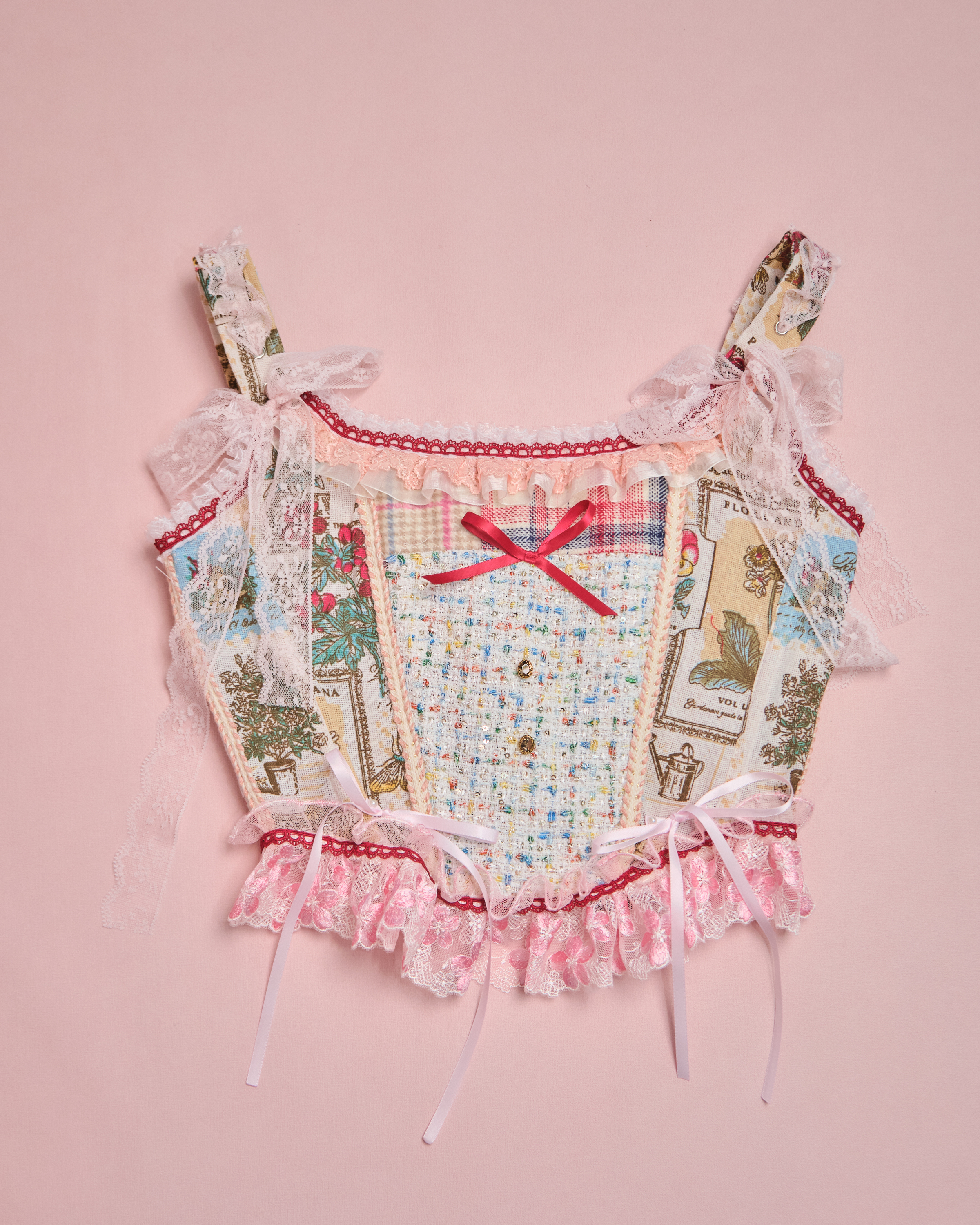 11630 Layered Lace Patchwork Corset