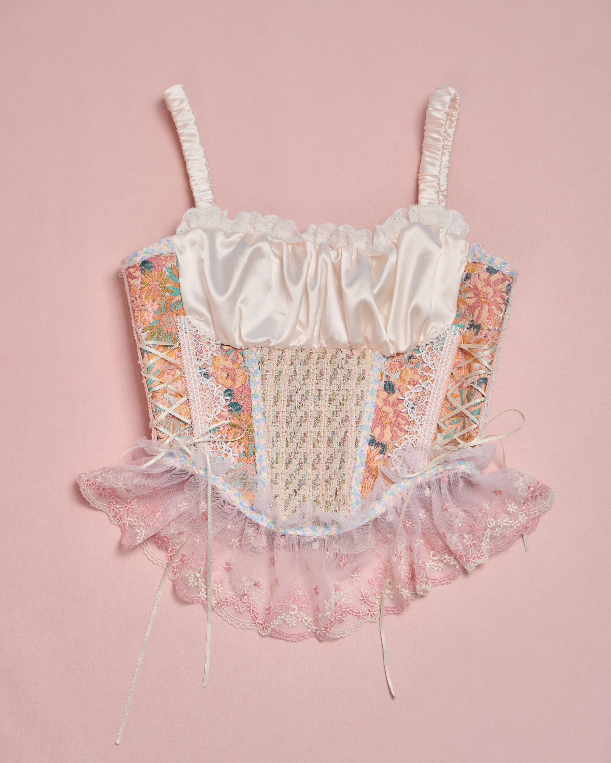 11629 Layered Lace Patchwork Corset