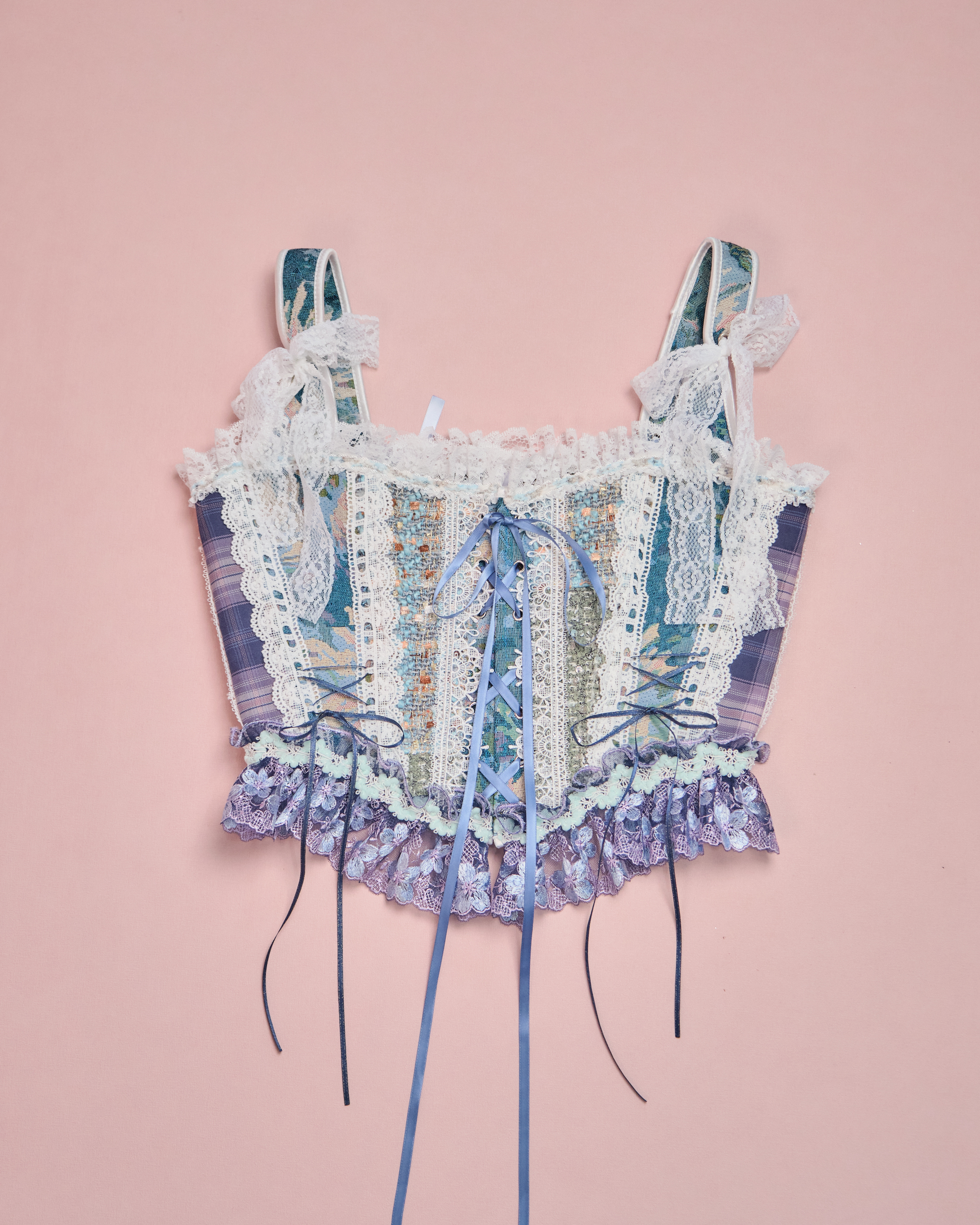 11628 重工蕾絲拼布馬甲