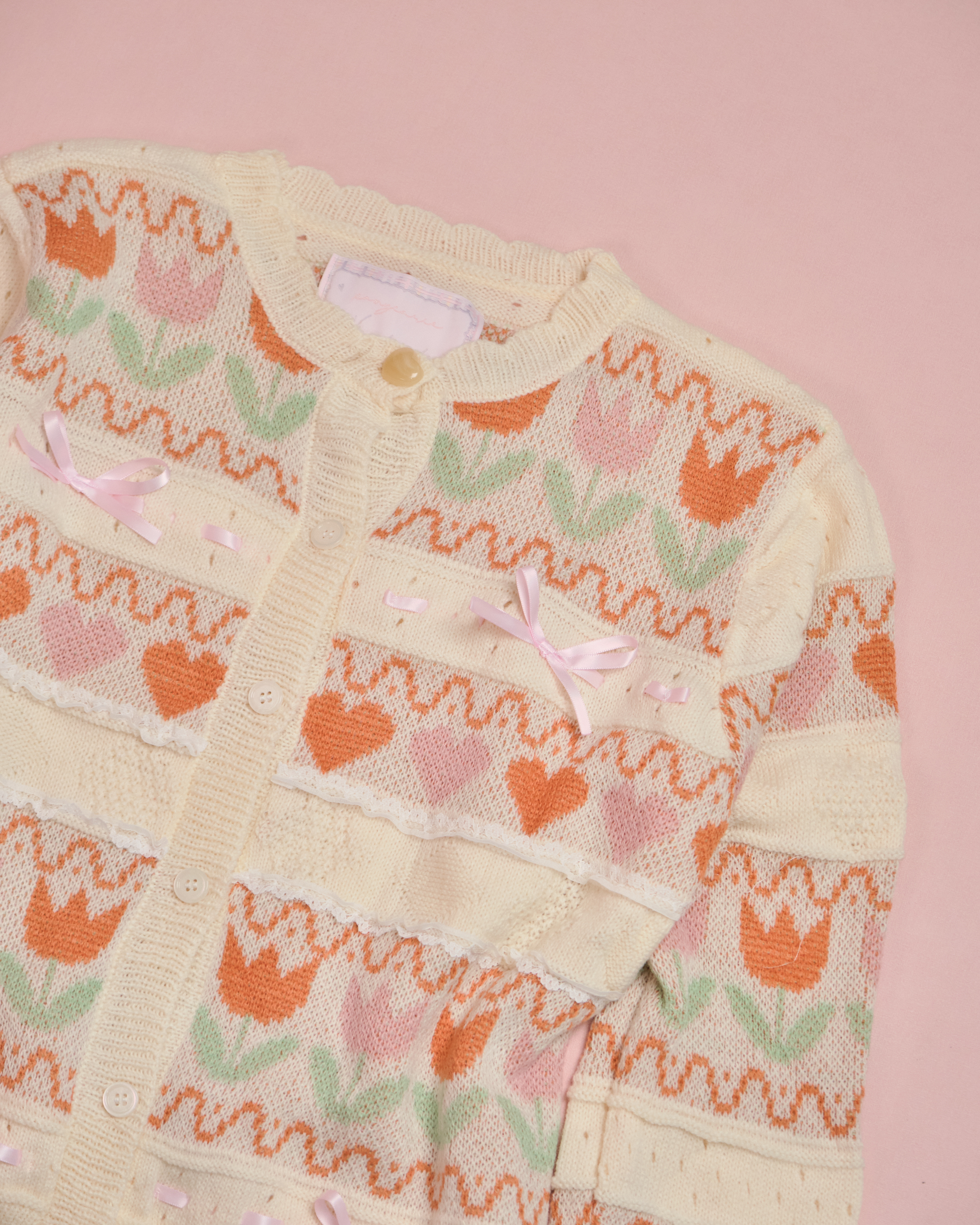 11614 Ribbon Patchwork Sweater