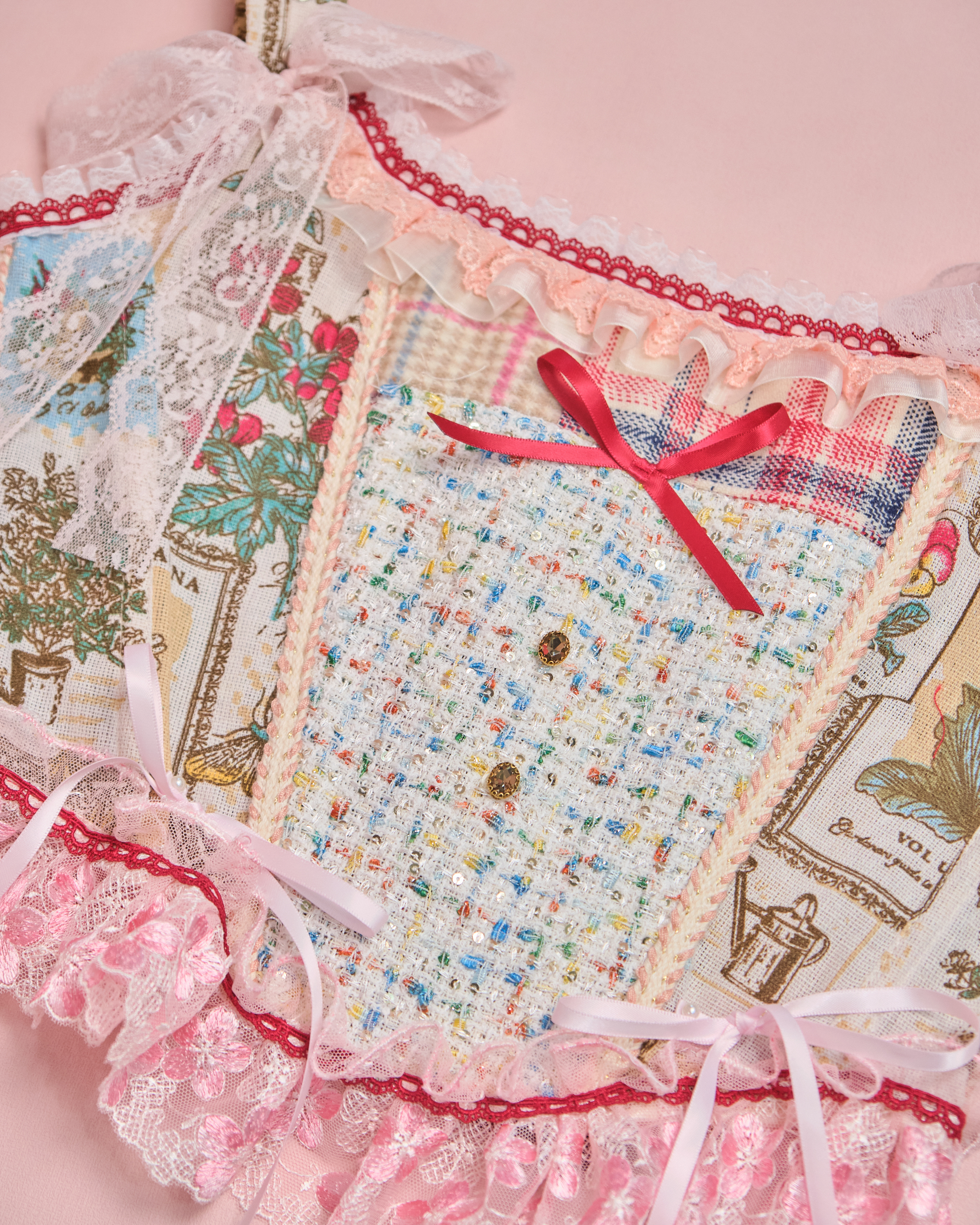 11630 Layered Lace Patchwork Corset